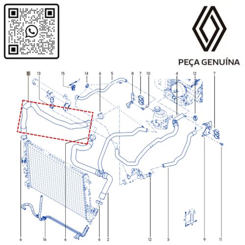 RN 16471R 215016471R MANGUEIRA SUP. RADIADOR DUSTER 4